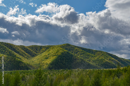 dramatic view of Sikhote-Alin mountain range in Khabarovsk Krai, Russia photo
