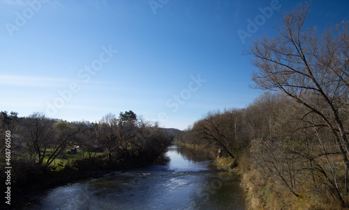 Nice large river in november in the canadian countryside