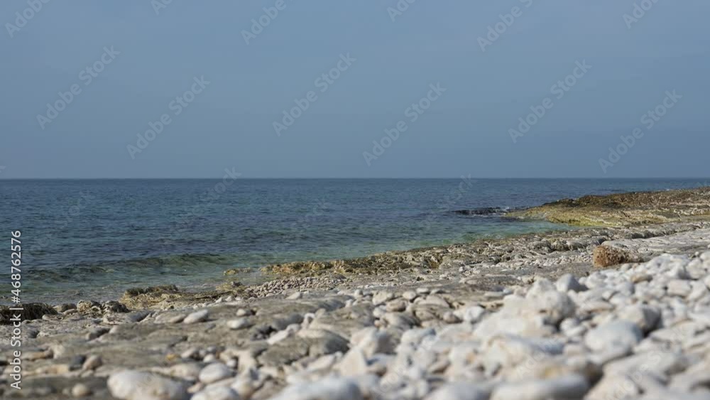 Coastline sea view and waves in 4K