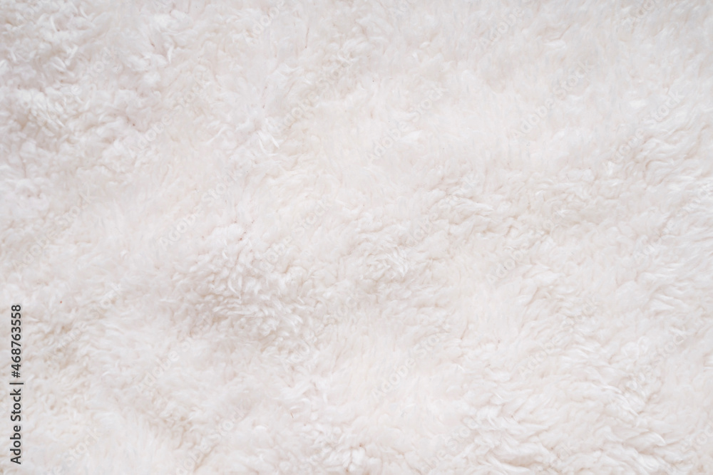 White fur texture background. Warm fluffy textile
