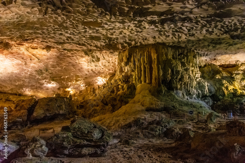 BEautiful and big cave in Ha Long Bay  Vietnam