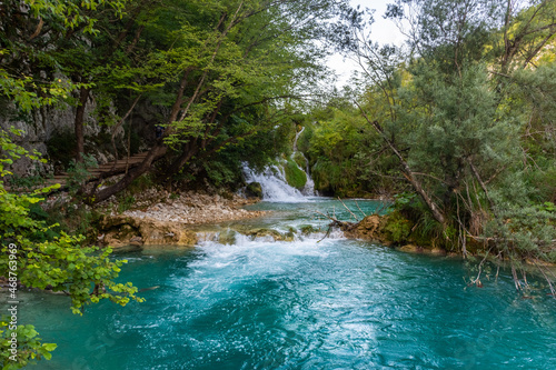 Fototapeta Naklejka Na Ścianę i Meble -  Plitvice Lakes in the forest, Croatia
