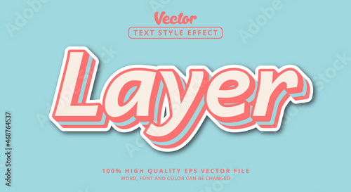 Editable text effect, Layer text with light color style