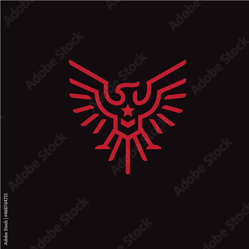 simple geometric phoenix logo concept
