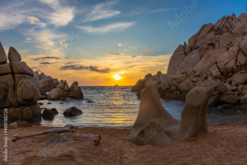 Amazing sunset over the Moon Valley of Sardinia