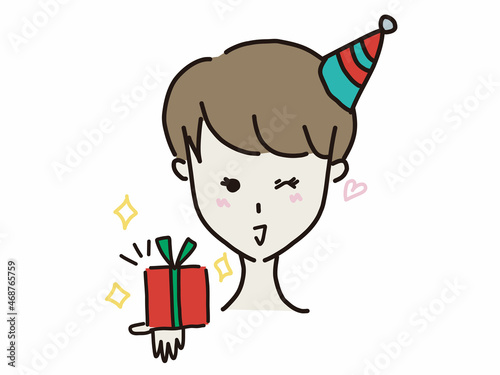 パーティーでプレゼントをする女性