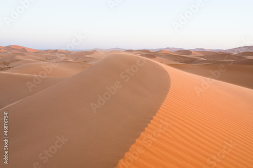 Red sand dunes of the Merzouga desert  Morocco