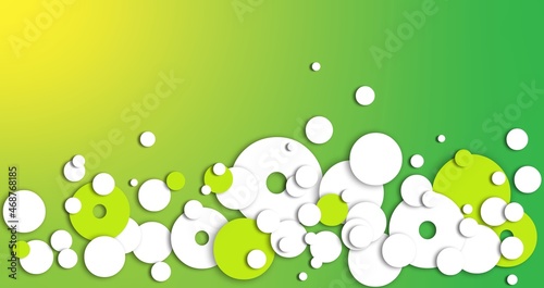 abstract white and green dots circle for yellow green gradient background