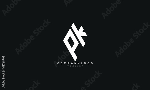 PK, KP, Abstract initial monogram letter alphabet logo design