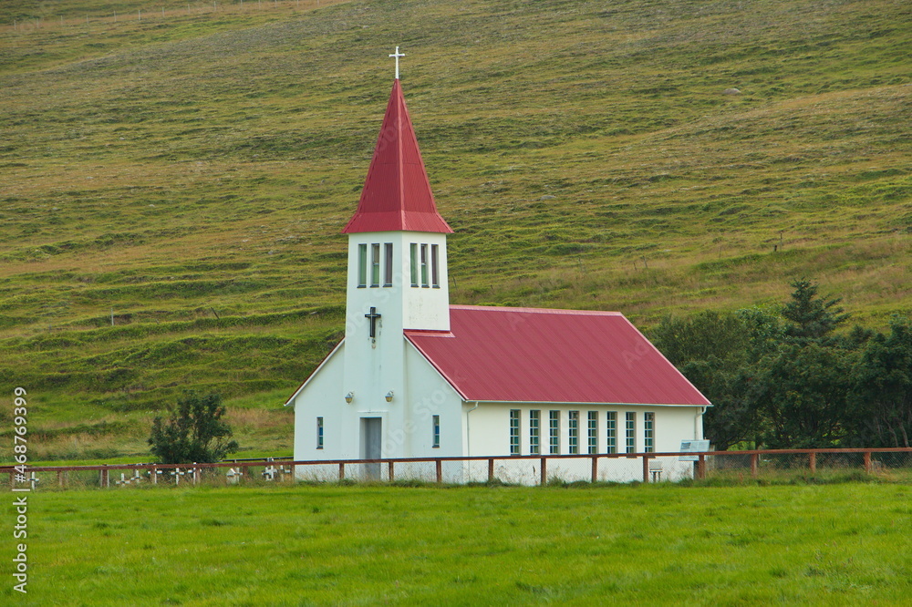 Church Höskuldsstadakirkja at Höskuldsstadir, Iceland, Europe
