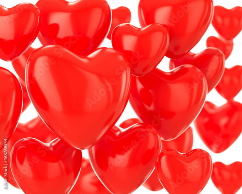 Background with hearts 3D render