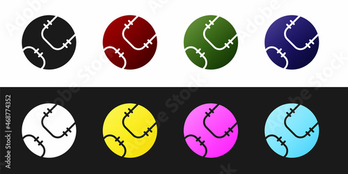 Set Baseball ball icon isolated on black and white background. Vector