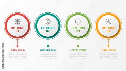 Creative concept for infographic with 4 steps, options, parts or processes. Business data visualization
