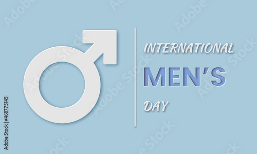 International Mens Day vector illustration in paper cut style. 19 November
