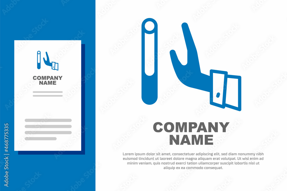 Blue Giving up cigarette icon isolated on white background. Tobacco sign. Smoking symbol. Healthy lifestyle. Logo design template element. Vector Blue Giving up cigarette icon isolated on white background. Tobacco sign. Smoking symbol. Healthy lifestyle. Logo design template element. Vector