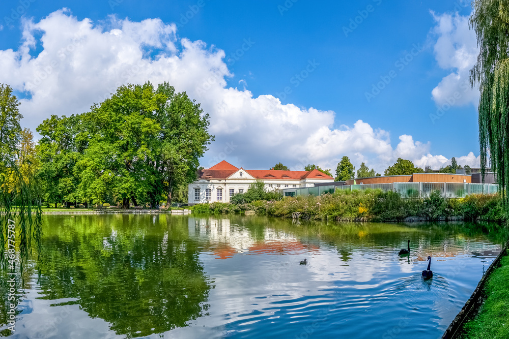 See, Öffentlicher Kurpark, Bad Kösen, Naumburg an der Saale, Sachsen Anhalt, Deutschland