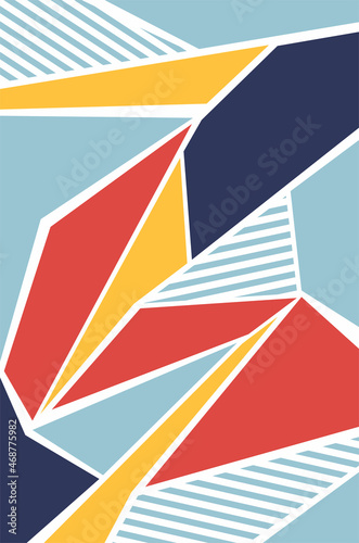 Abstract background with retro colorful polygonal pattern