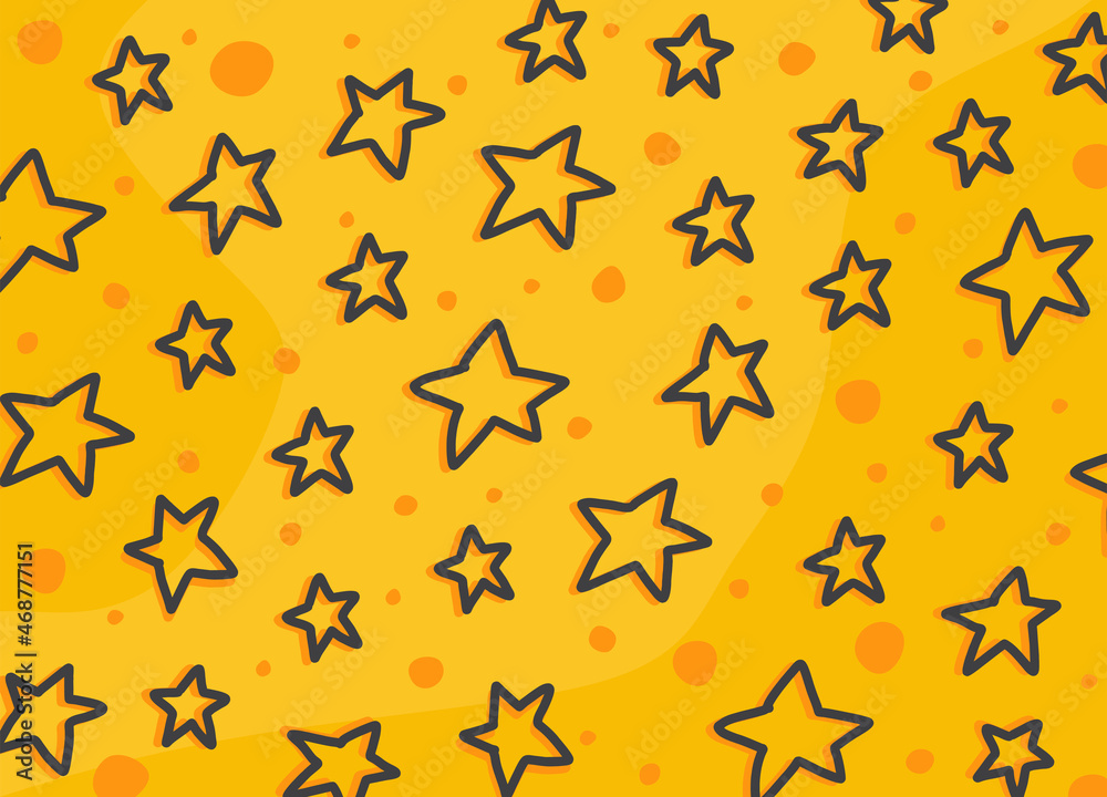 An illustration of star drawing on the yellow background An illustration of star drawing on the yellow background