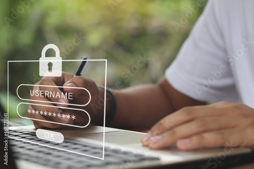 login and password, cyber security concept, data protection and secured internet access, cybersecurity