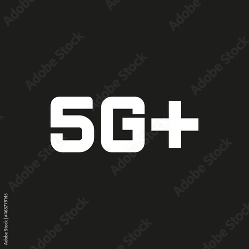 5G icon design . 5G network icon isolated on black background