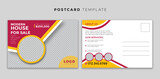 Real estate postcard design template vector
