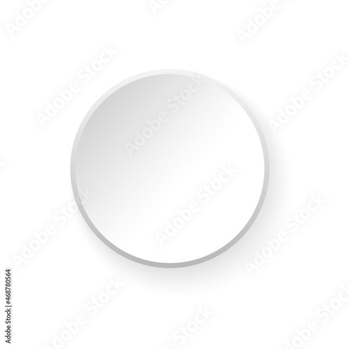 Round paper vector. Empty white paper plate. Vector round plate Illustration on white background.