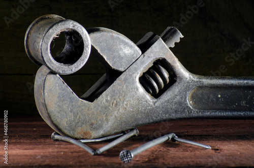 close up of a wrench