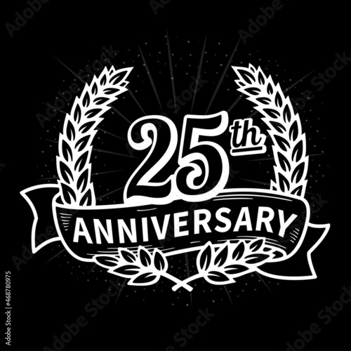 25 years anniversary celebration logotype. 25th anniversary logo. Vector and illustration.