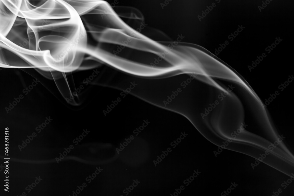 White smoke motion on black background. White smoke motion on black background.