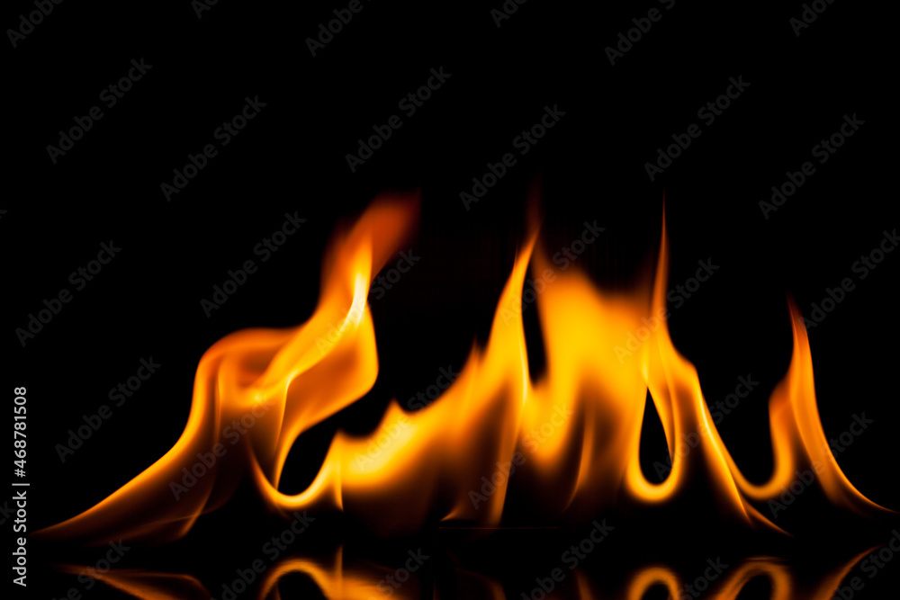 Flame fire movement on a black background. Flame fire movement on a black background.