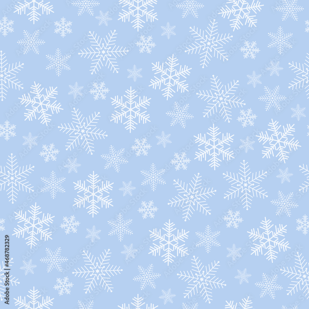 Winter seamless pattern with the image of snowflakes of various shapes. Christmas pattern with snowflakes. Christmas pattern for the prince, on a white background Winter seamless pattern with the image of snowflakes of various shapes. Christmas pattern with snowflakes. Christmas pattern for the prince, on a white background