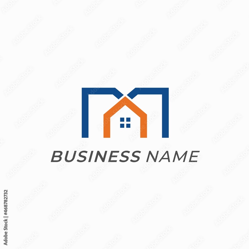 logo creative house and letter M logo creative house and letter M