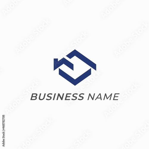 design logo creative letter F and roof