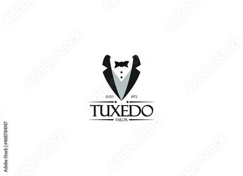The luxury of tuxedo logo. Tailor logo designs inspiration. 