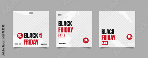 Set of Black Friday Sale Social Media Post for Promo Discount, Instagram Feed post and Stories bundle for promotion