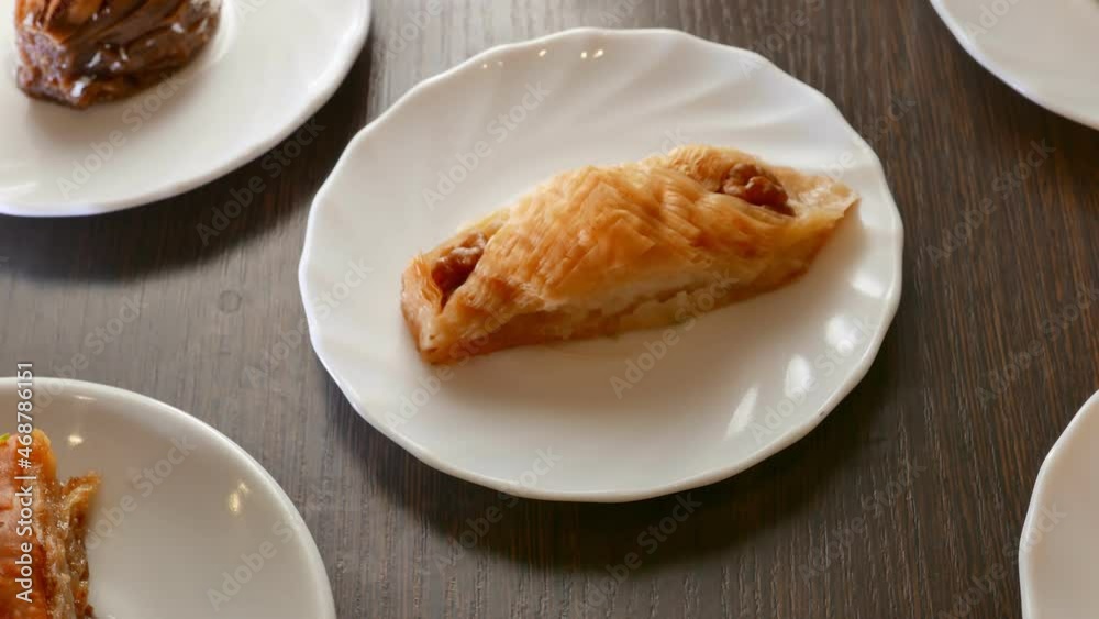 Nice dessert - sweet rolls with walnut Nice dessert - sweet rolls with walnut