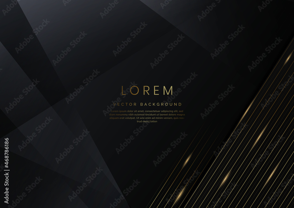 Abstract stripes golden lines diagonal overlap on black background. Luxury style. Abstract stripes golden lines diagonal overlap on black background. Luxury style.