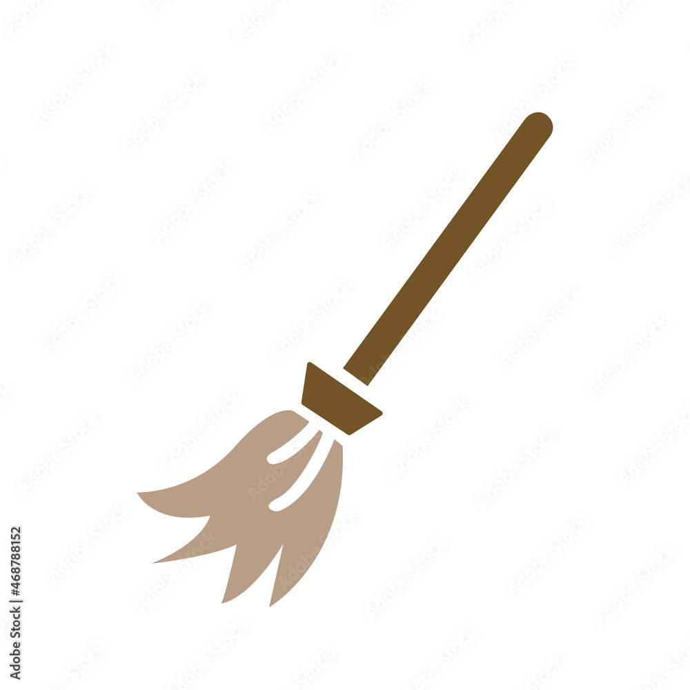 broom icon, on a white background, vector illustration