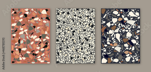 Set of Terrazzo Pattern Background Template