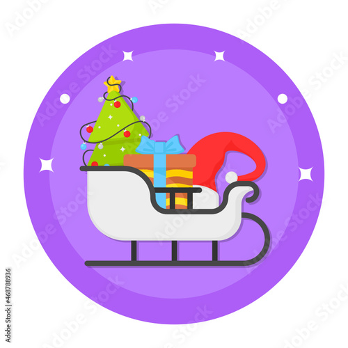 Wallpaper Mural Gifts Loaded Sledge Concept Vector Color Icon Design, Merry Christmas Symbol on white background, New Year Celebration Sign, Winter holidays stock illustration Torontodigital.ca