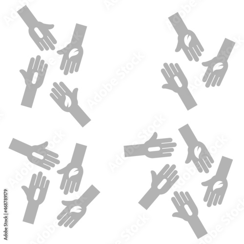 image of two palms, choice between medical and natural treatment, vector illustration