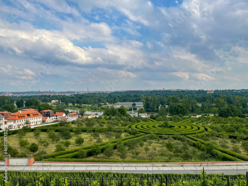 A hedge maze near the castle in Prague Toja photo