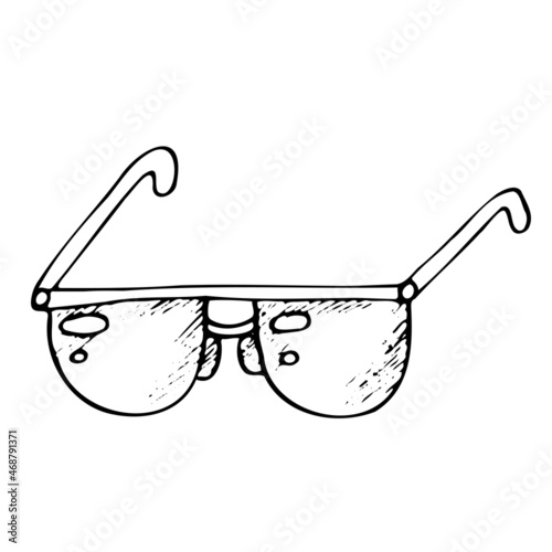 Hand drawn happy summer mood objects. Vector sketch. Summer objects drawing doodle