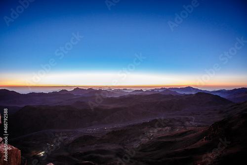 View from Moses Mountain Sinai. Egypt. Panorama © popovatetiana