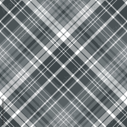 Seamless pattern in cold gray and white colors for plaid, fabric, textile, clothes, tablecloth and other things. Vector image. 2