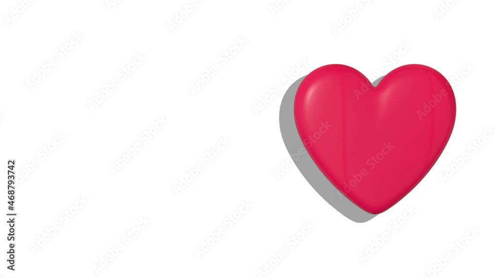 Big red heart on white background