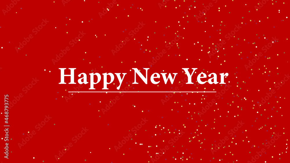 Happy new Year on red background