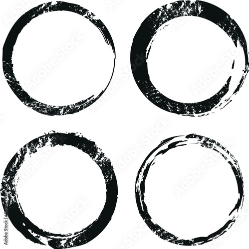 Set of circle stamp. Sample stamps without text. Element isolated. Editable color.