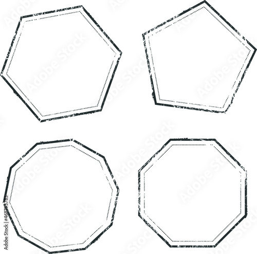 Polygon sample stamps without text. Elements isolated on white background.