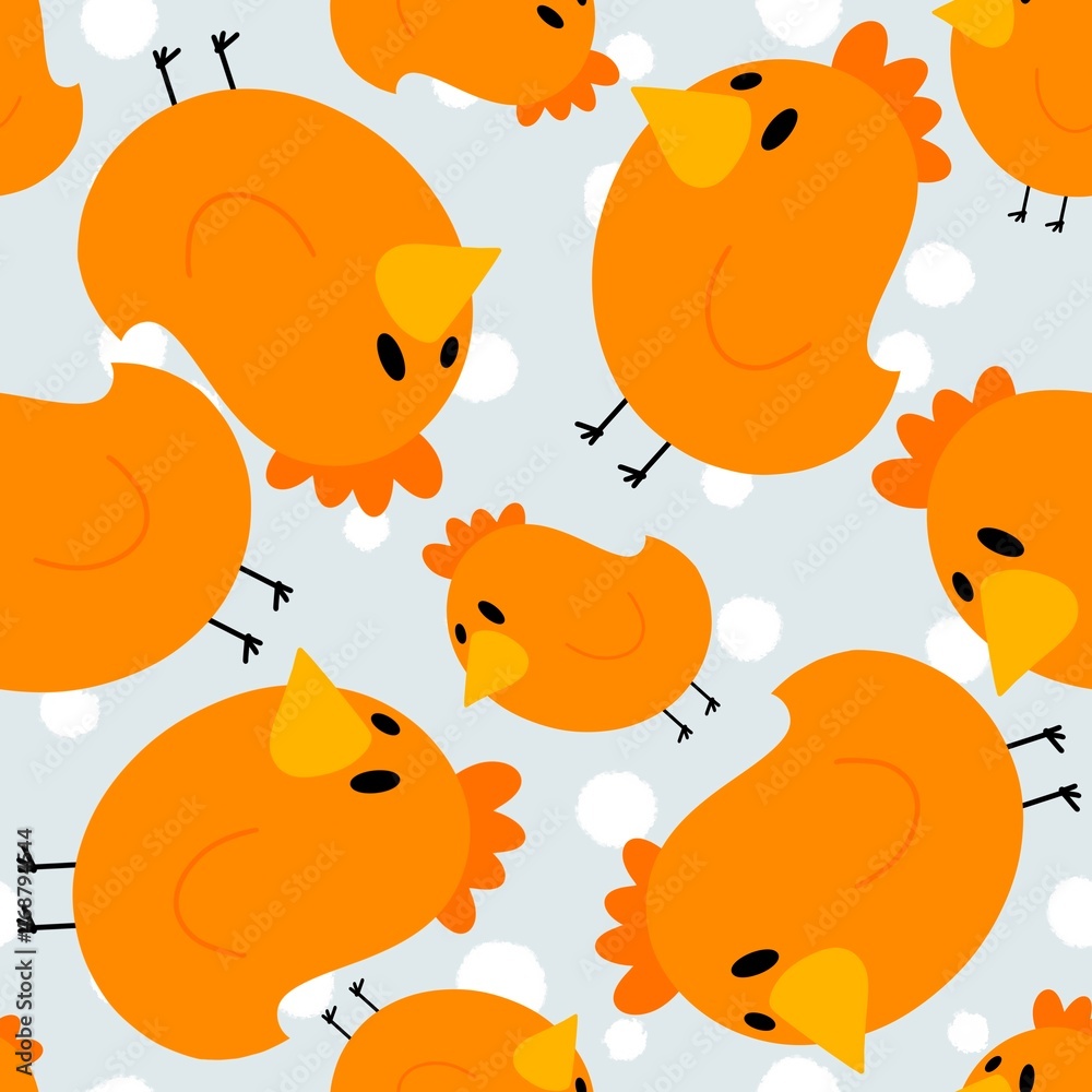 Cartoon birds seamless pattern for fabrics and textiles and packaging ...